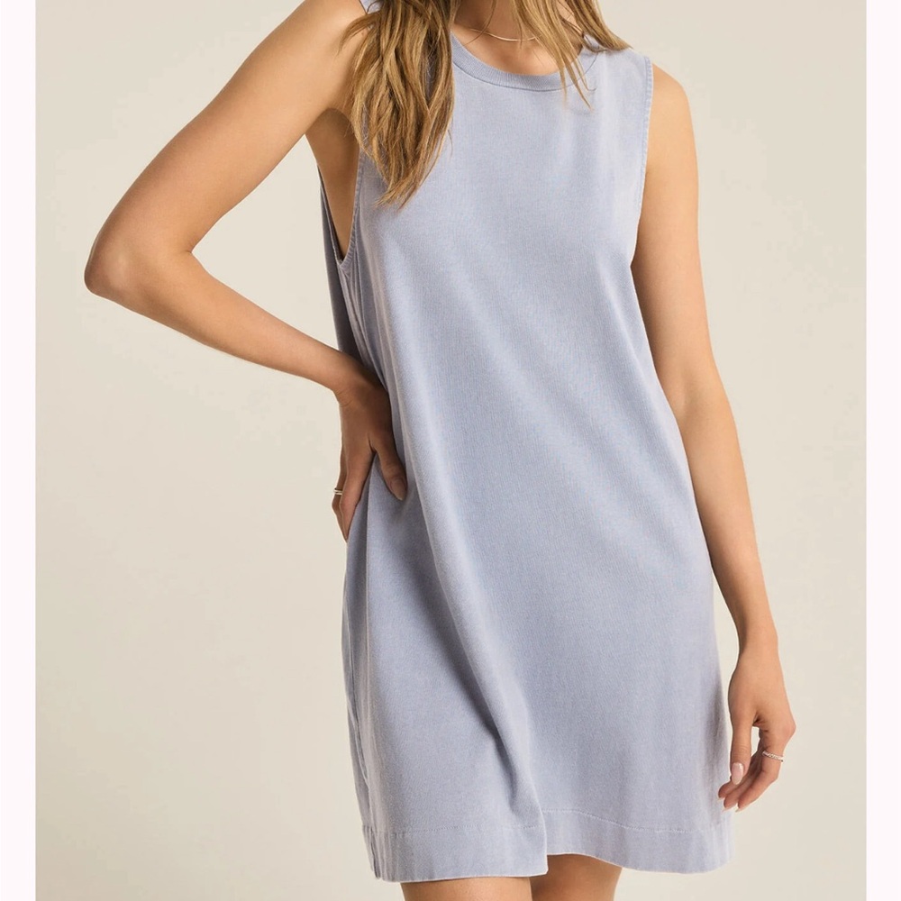 Z Supply Sloane Tank Dress . Indigo Wash Size Large.